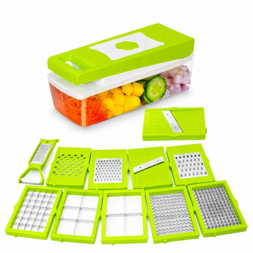 Picadora de Verduras 12 en 1 con Múltiples Cuchillas